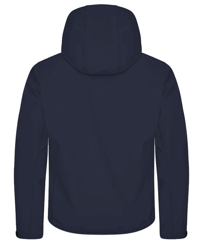 Softshell jas Clique basic met capuchon Navy achterkant