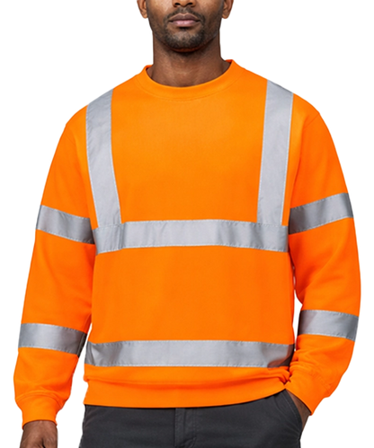 Portwest High-Visibility Sweater oranje B303 aan model