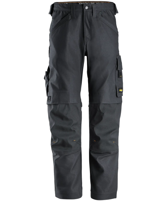 Snickers werkbroek canvas 6324 zwart voorkant