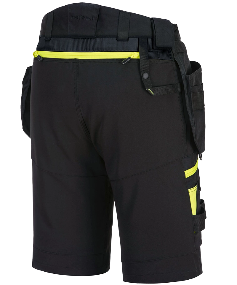 Korte werkbroek 4-way stretch DX444 achterkant schuin