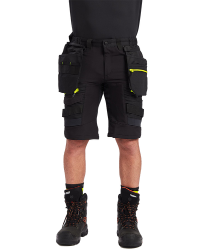 Korte werkbroek 4-way stretch DX444 aan voorkant