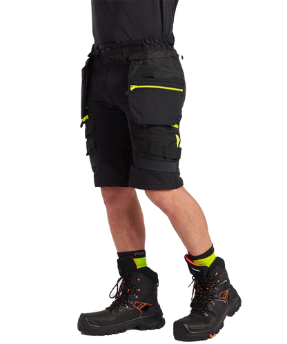 Korte werkbroek 4-way stretch DX444 aan
