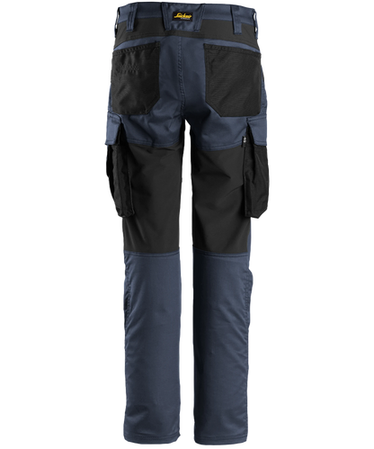 Dames werkbroek stretch Snickers 6703 blauw achterkant