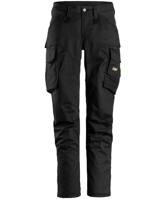 Dames werkbroek stretch Snickers 6703 zwart voorkant