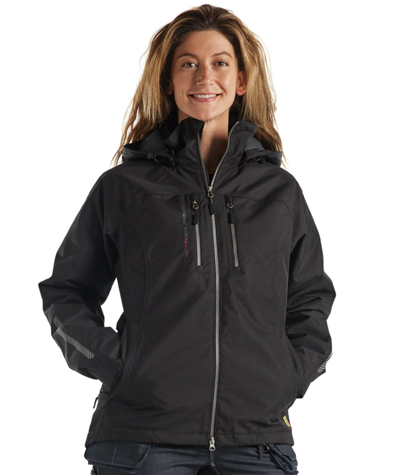 Dames winterjas Blaklader 4972 werkjas zwart voorkant aan