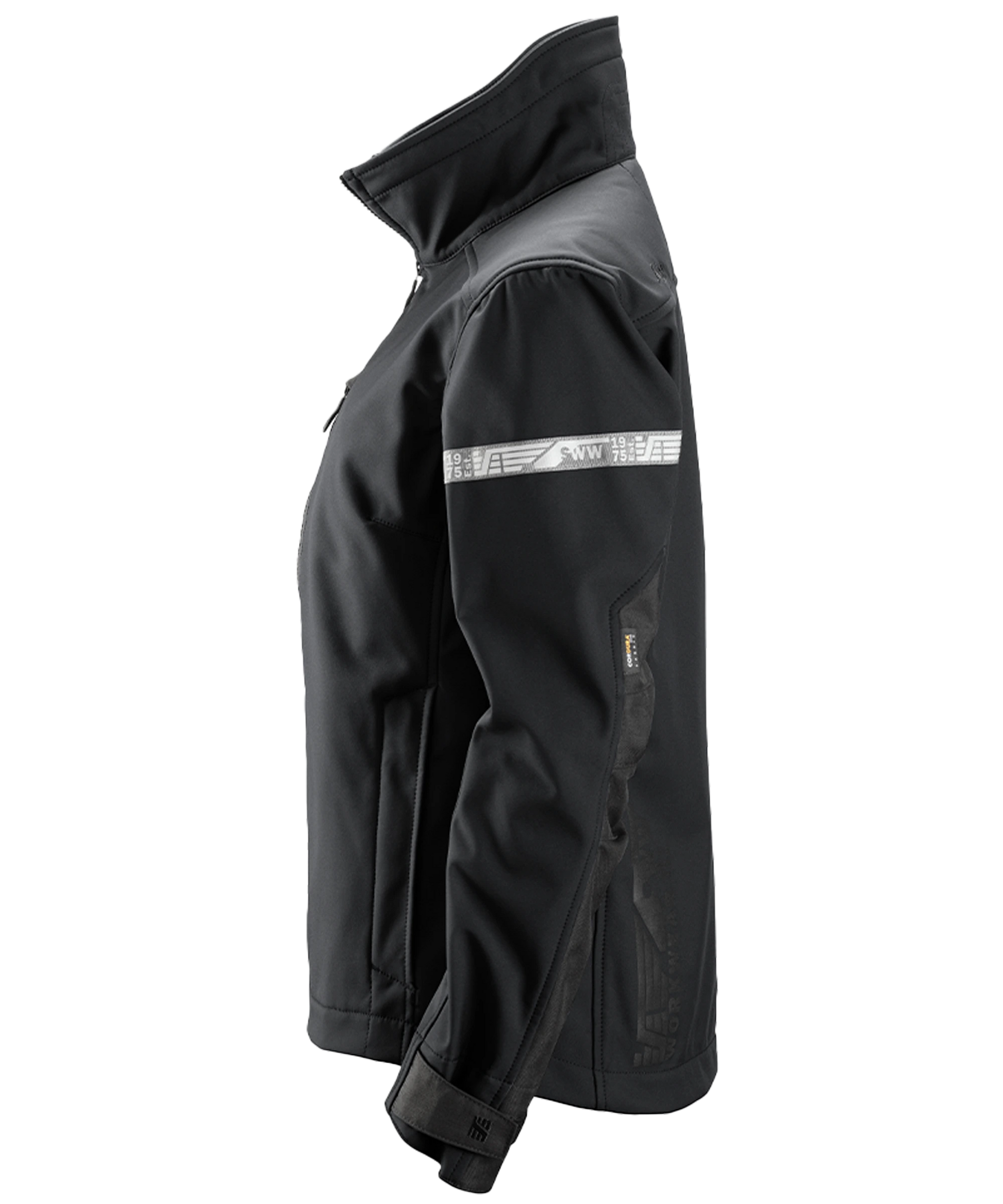 Dames Softshell jas Snickers 1207 zwart zijkant links
