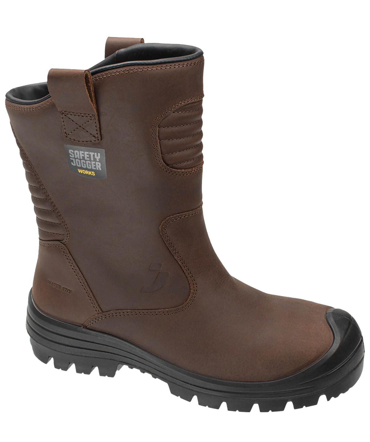 Safety Jogger Gevoerde werklaarzen Mayon S3S donkerbruin schuin
