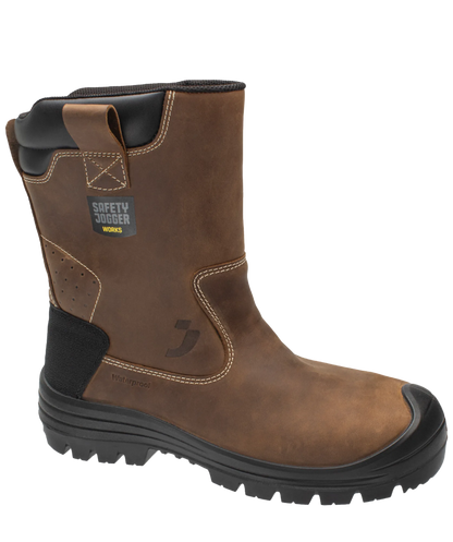 Safety Jogger werklaarzen Caldera S7S bruin schuin