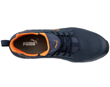 Puma werkschoenen Chase Blue/Orange Low 64378 S1PS ESD HRO SR bovenkant