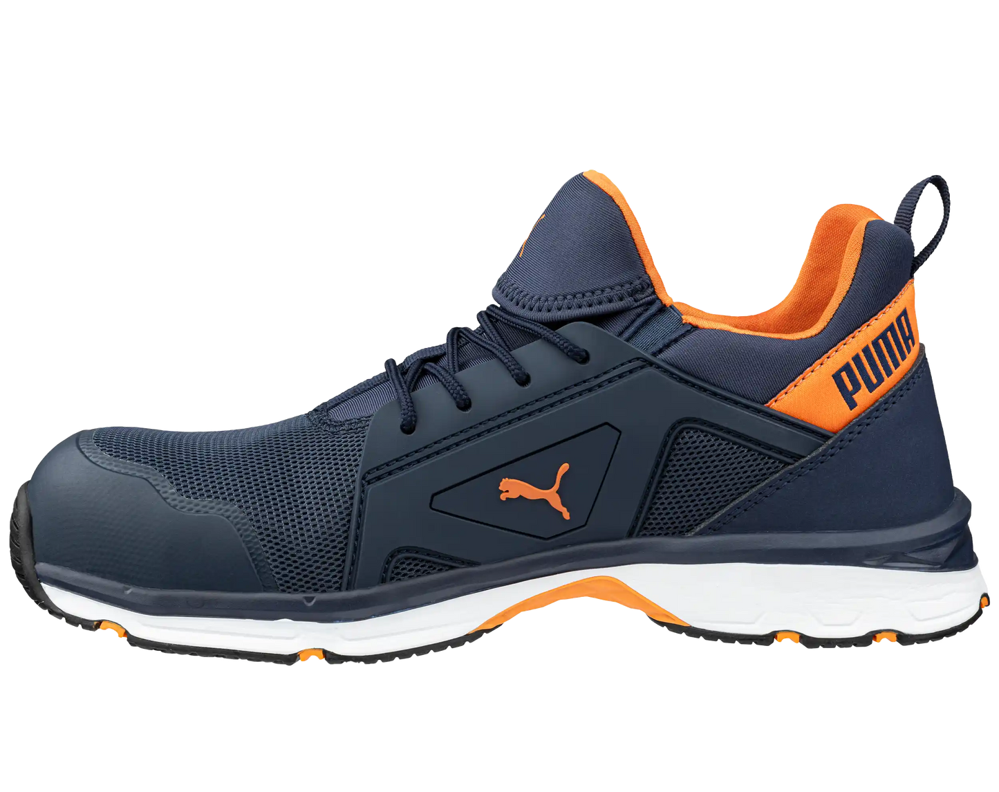 Puma werkschoenen Chase Blue/Orange Low 64378 S1PS ESD HRO SR voorkant links