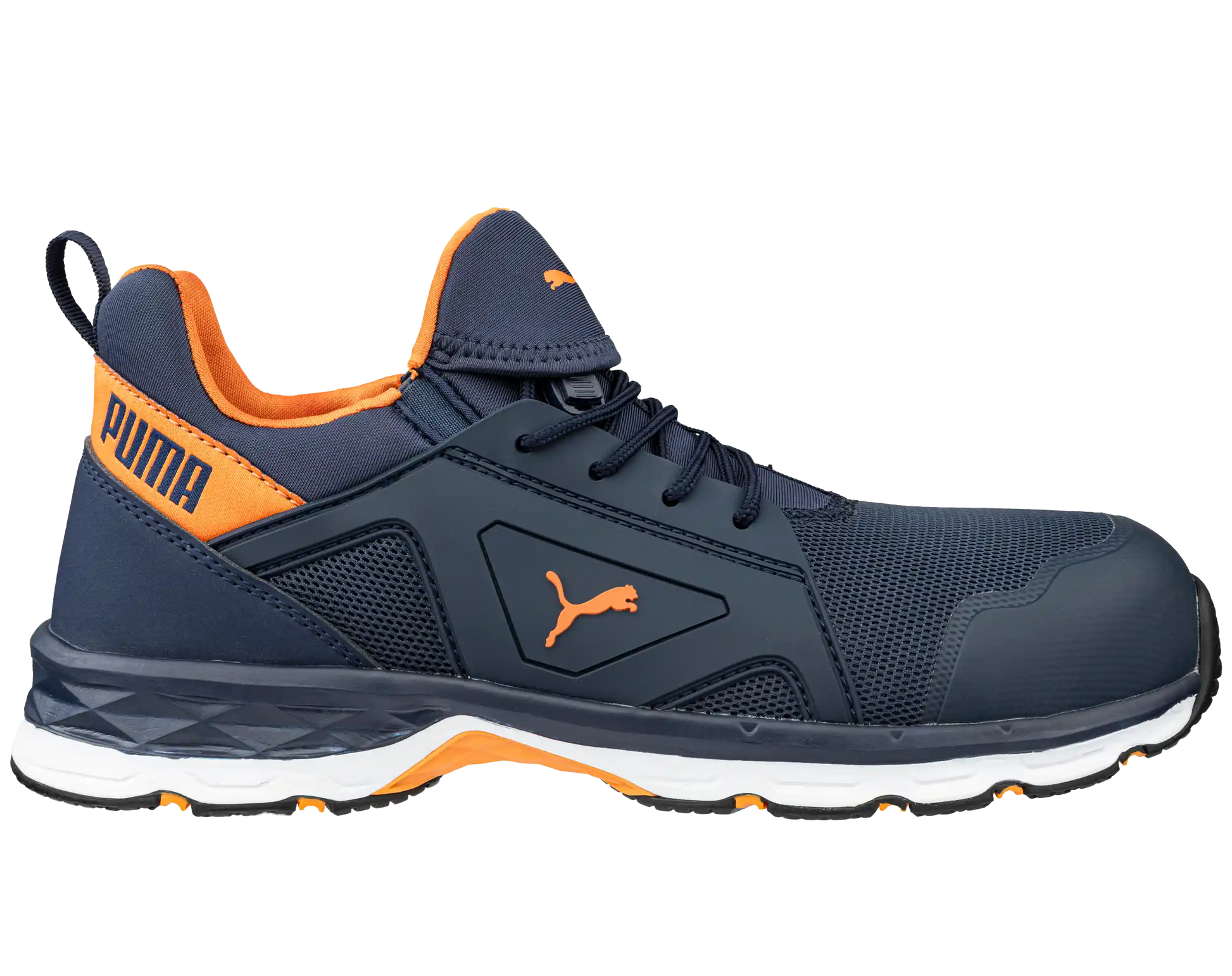Puma werkschoenen Chase Blue/Orange Low 64378 S1PS ESD HRO SR voorkant rechts