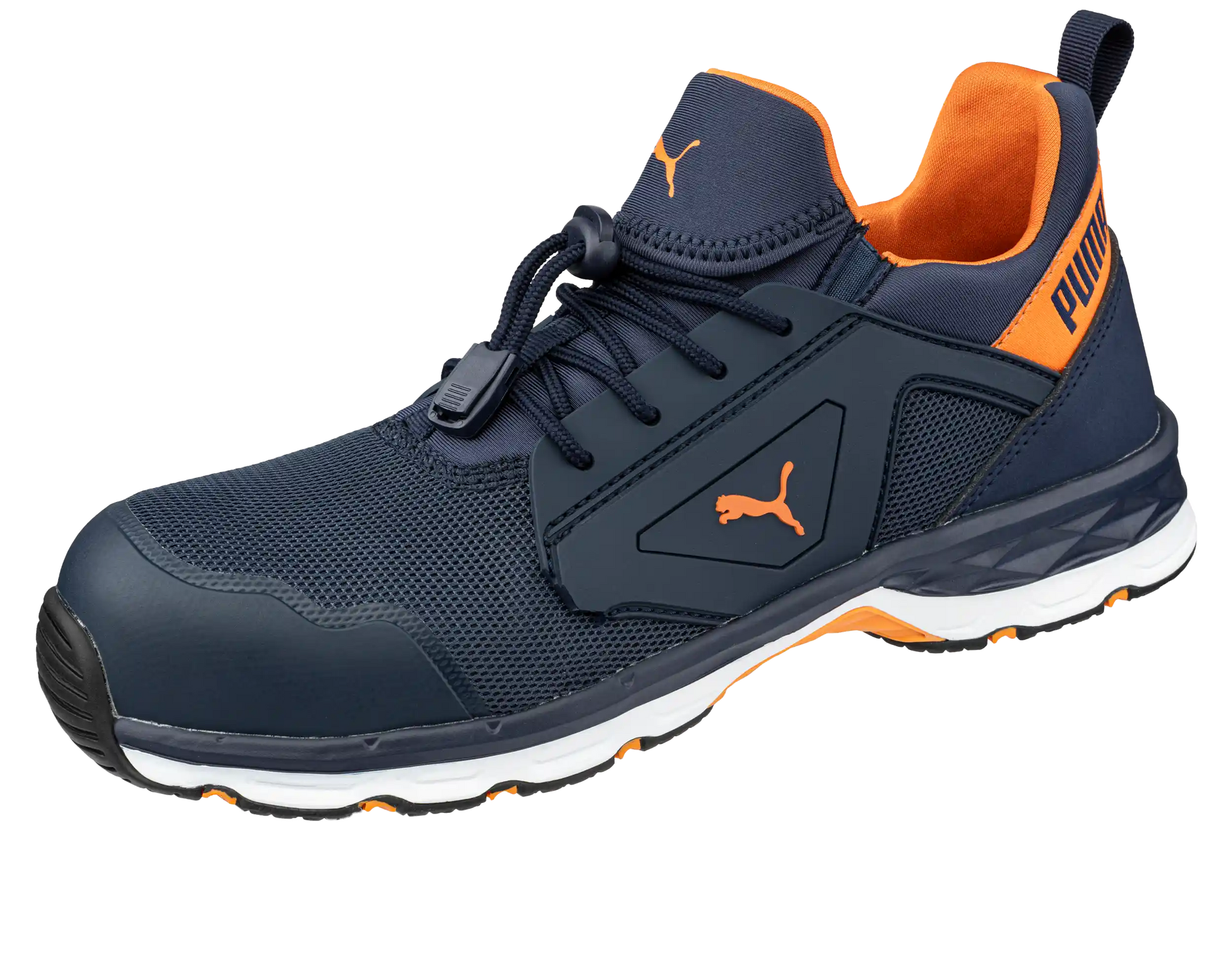 Puma werkschoenen Chase Blue/Orange Low 64378 S1PS ESD HRO SR schuin neus