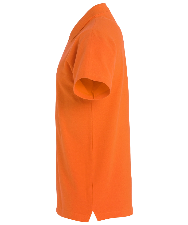 Basic poloshirt Clique oranje zijkant