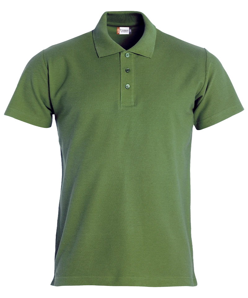 Basic poloshirt Clique groen voorkant