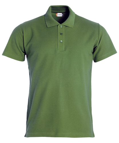 Basic poloshirt Clique groen voorkant