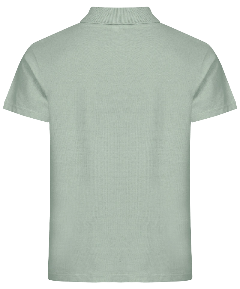 Basic poloshirt Clique saliegroen achterkant