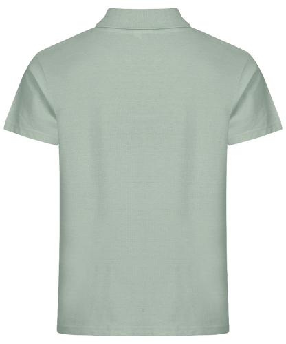 Basic poloshirt Clique saliegroen achterkant
