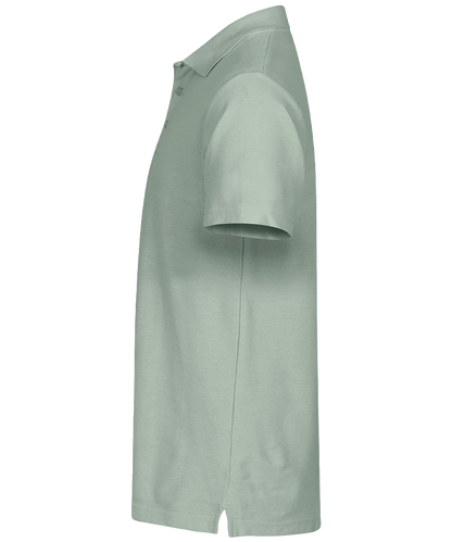Basic poloshirt Clique saliegroen zijkant