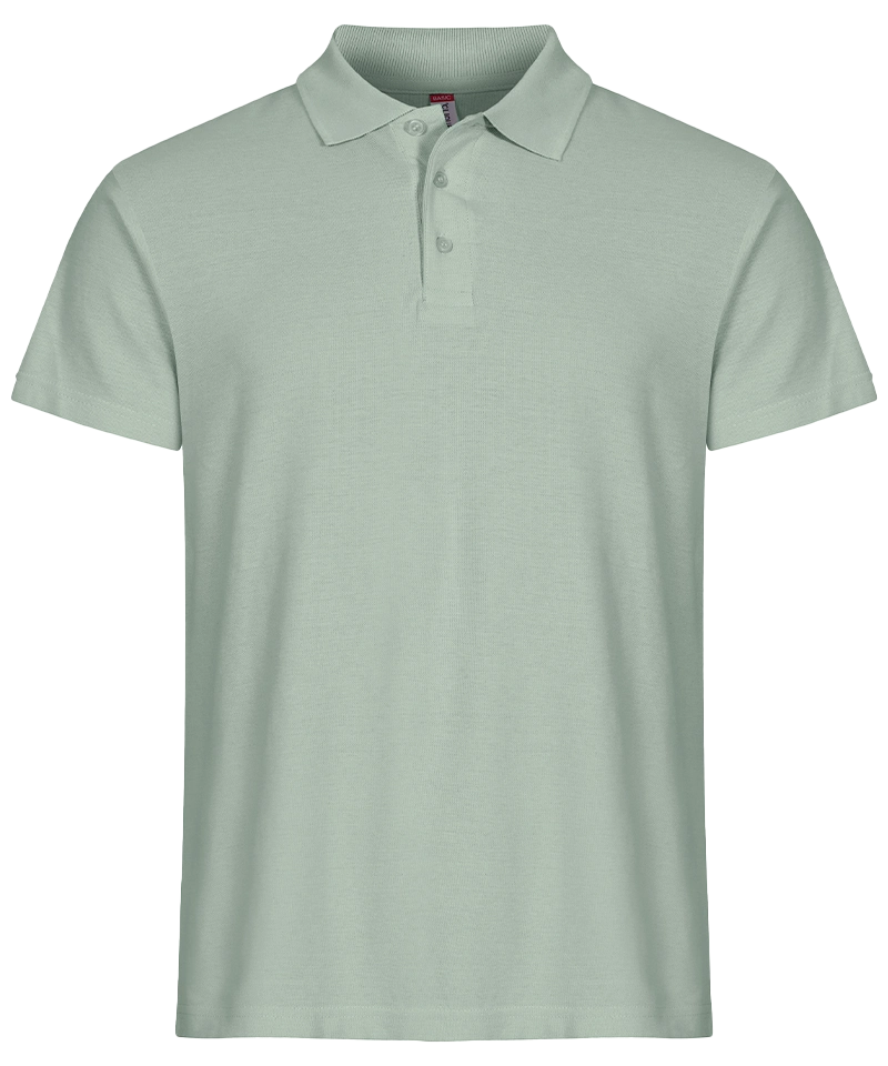 Basic poloshirt Clique saliegroen voorkant