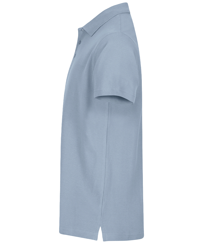 Basic poloshirt Clique lichtblauw zijkant