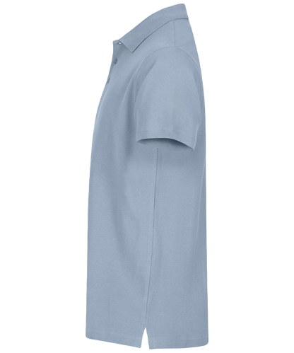 Basic poloshirt Clique lichtblauw zijkant