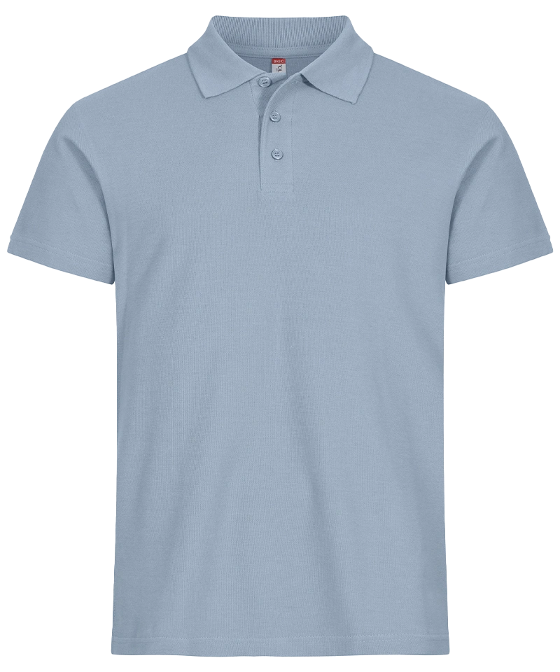 Basic poloshirt Clique lichtblauw voorkant