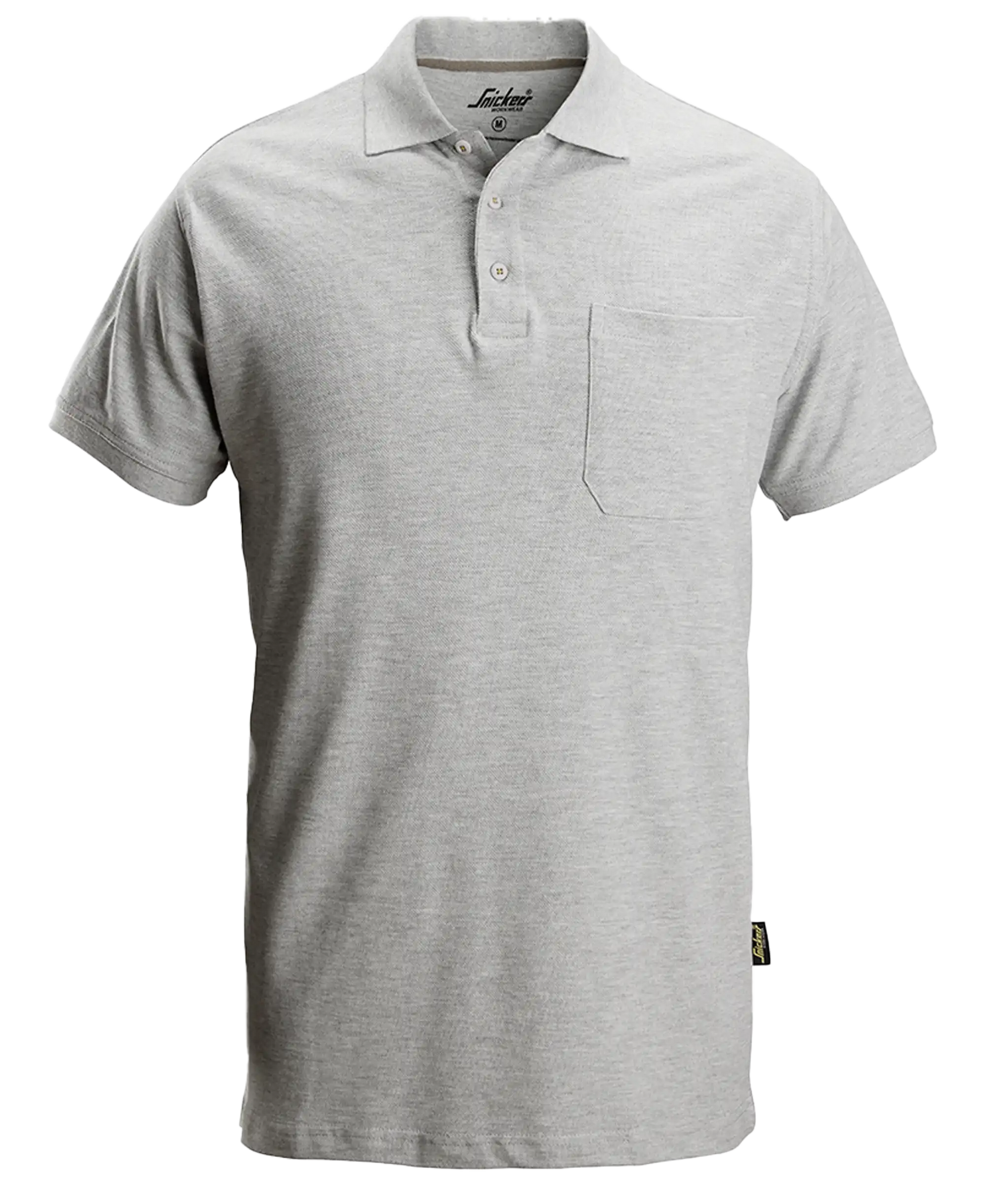 Snickers poloshirt 2708 met borstzak grijs voorkant